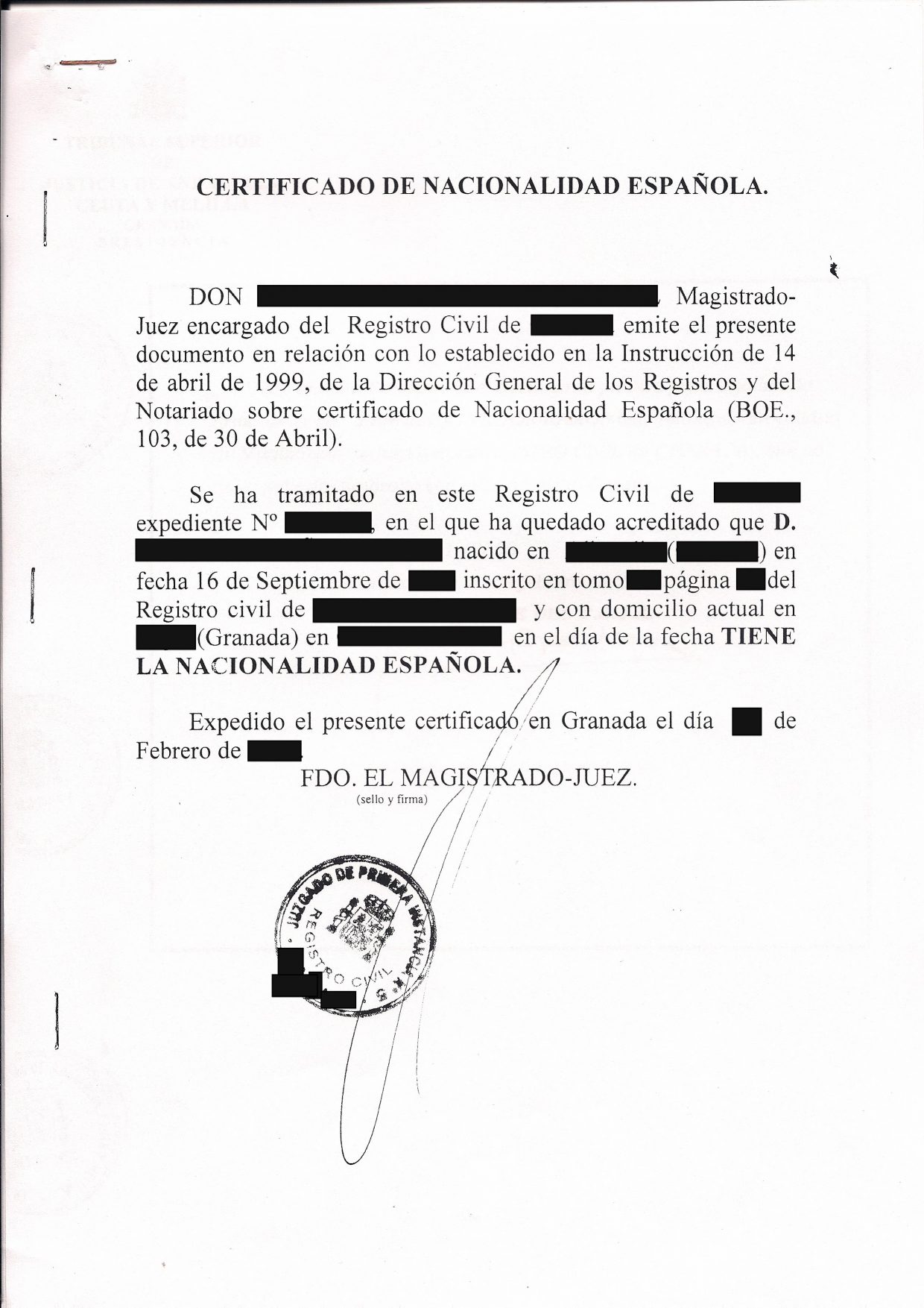 Certificado de española: Procedimiento para solicitarlo