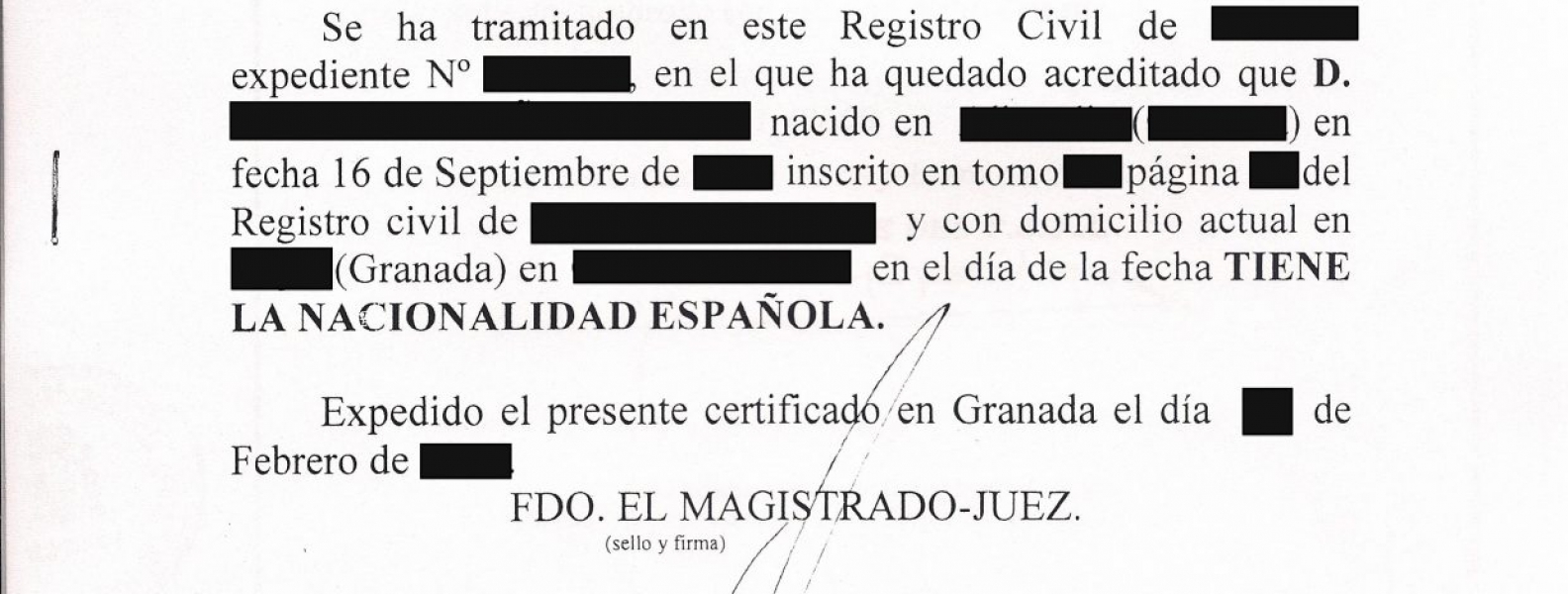 Certificado de nacionalidad española Procedimiento para